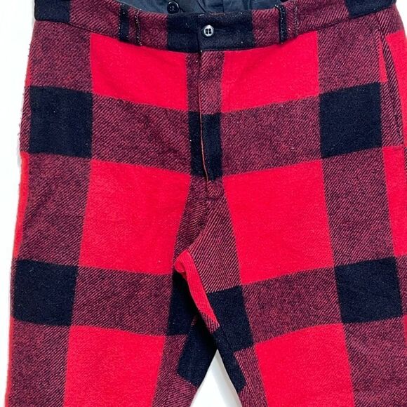 Vintage  1940’s Johnson Woolen Mills Wool Hunting Pants Red Black Sz 38 Waist - Picture 8 of 8